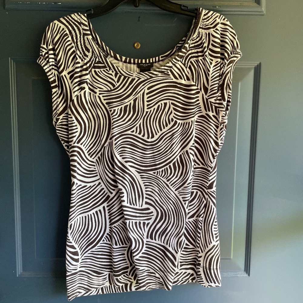 Ann Taylor zebra striped top size large
